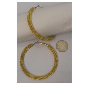 PRINCESS ACCESSORIES Coil Hoop Earrings Fashion Gold Tones Leverback Fasteners